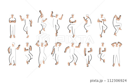 Set of people sleeping poses, top view, isolated on white 112306924