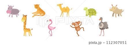 Wild African Animal and Zoo Beast Vector Set Wild African Animal and Zoo Beast Vector Set 112307051