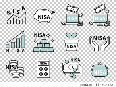 NISA icon set 112308318