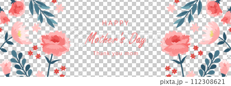 母の日 パターン バナー _ ベクター 背景 ポスター フレーム 1:3 112308621
