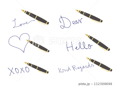 万年筆で書いた英語の結びの文字 万年筆で書いた英語の結びの文字 112308698