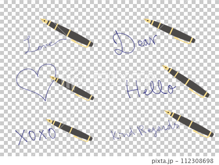 万年筆で書いた英語の結びの文字 万年筆で書いた英語の結びの文字 112308698