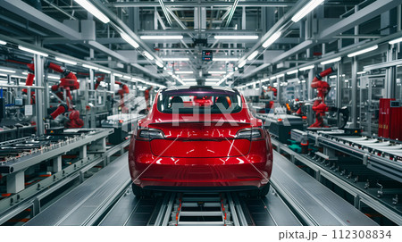 AI 制御ロボット、未来的なインターフェース要素。 IoT とインダストリー 4.0のイメージ。 112308834