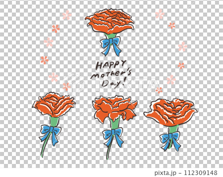 母親節康乃馨寬鬆手繪風格插畫集 112309148