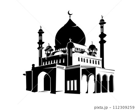 mosque silhouette vector isolate background Ramadan kareem mosque silhouette vector isolate background Ramadan kareem 112309259