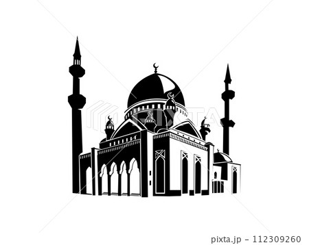 mosque silhouette vector isolate background Ramadan kareem 112309260