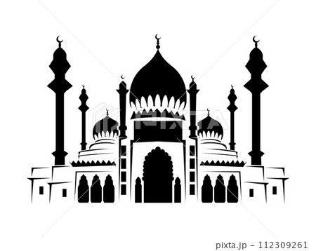 mosque silhouette vector isolate background Ramadan kareem 112309261