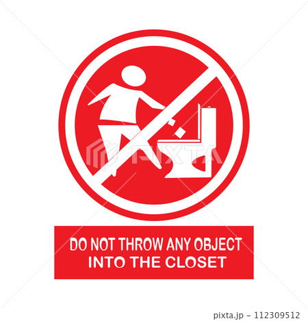 icon forbids flushing anything down the toilet 112309512