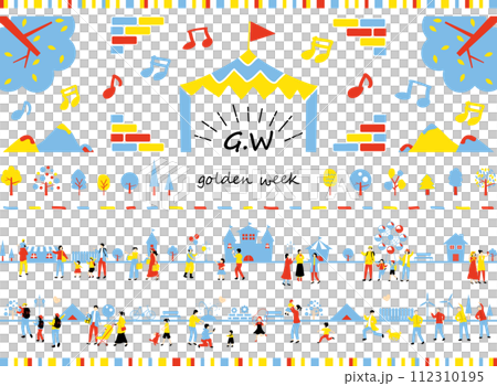 ゴールデンウィーク イラスト素材集 ゴールデンウィーク イラスト素材集 112310195