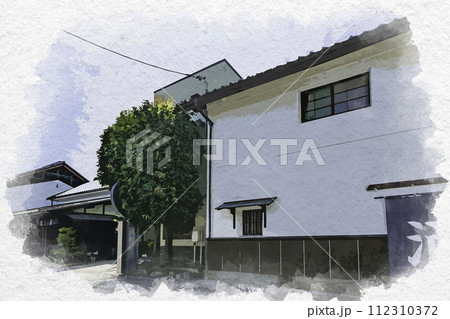 水彩画風 小布施 松葉屋本店 長野県小布施町 水彩画風 小布施 松葉屋本店 長野県小布施町 112310372