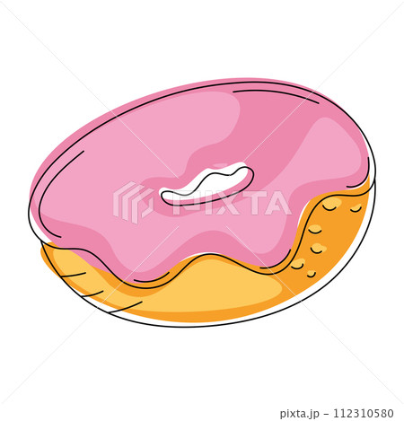 Donut Fast food icon sketch Vector 112310580
