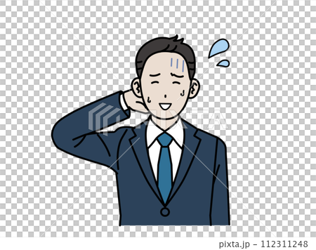 An office worker who is upset and smiles bitterly, a businessman An office worker who is upset and smiles bitterly, a businessman 112311248