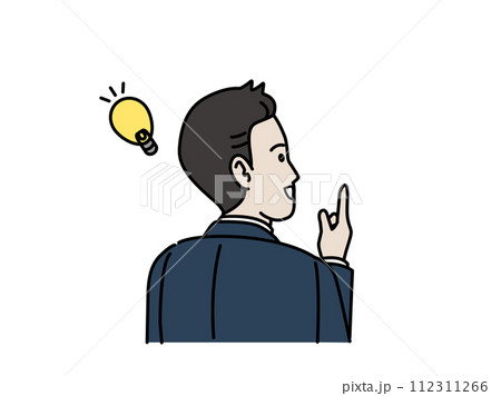 アイデアを閃く会社員の男性、ビジネスマン　後ろ向き 112311266