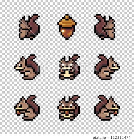 リスのピクセルアート 112311474