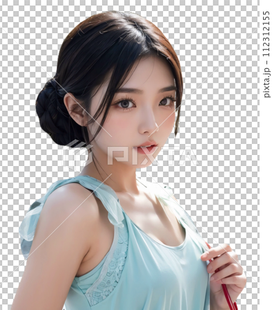 Beautiful woman going out in summer 112312155