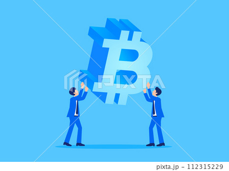 ビットコインを投資するビジネスマン 112315229