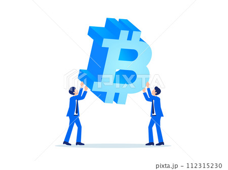 ビットコインを投資するビジネスマン ビットコインを投資するビジネスマン 112315230