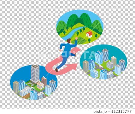 Jターン移住する男性 Jターン移住する男性 112315777