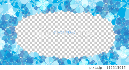 青い四葉のクローバーの背景イラスト 112315915