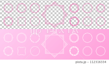 春をイメージした装飾フレーム 112316334