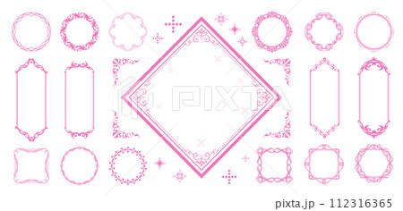 春をイメージした装飾フレーム 112316365