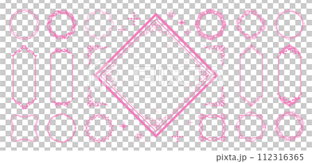 春をイメージした装飾フレーム 112316365