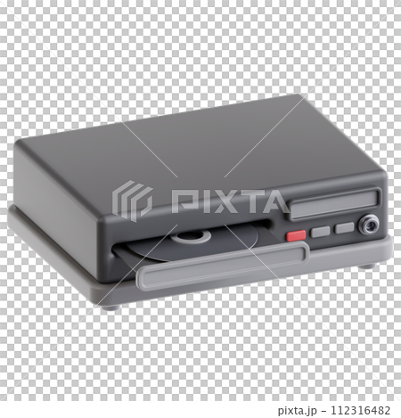 3D dvd player icon on transparent background 112316482