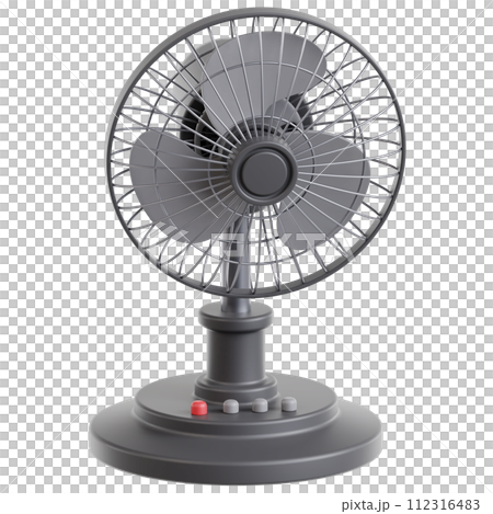 3D electric fan icon on transparent background 112316483