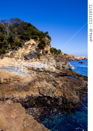 伊豆の爪木崎海岸の景色 伊豆の爪木崎海岸の景色 112316572