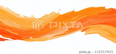 Orange oil or acrylic color paint brushstroke, infusing warmth and vibrancy into your artistic project, Ai Generated. 112317431
