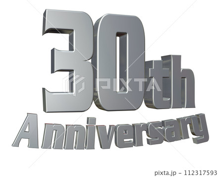 3DCG文字「30th Anniversary/30周年」シルバー,銀 3DCG文字「30th Anniversary/30周年」シルバー,銀 112317593