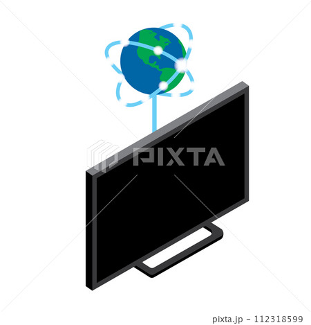 インターネットに繋がっているテレビのイメージイラスト 112318599