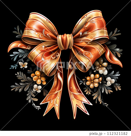 クリスマスのリボンの装飾イラスト 112321182