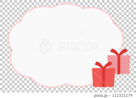 禮物和雲形框插畫素材 禮物和雲形框插畫素材 112321274