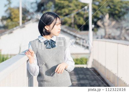 通学路の女子高生 通学路の女子高生 112322816