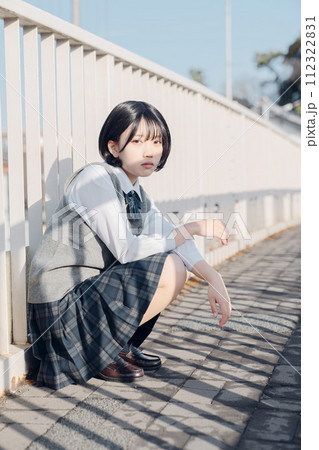 通学路の女子高生 通学路の女子高生 112322831