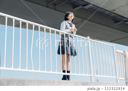 通学路の女子高生 通学路の女子高生 112322914