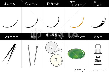 まつ毛エクステの種類と道具 112323052
