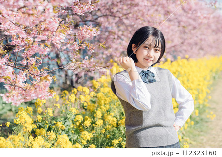 桜と女子高生 桜と女子高生 112323160