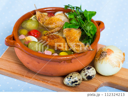 Solyanka with quails and vegetables Solyanka with quails and vegetables 112324213