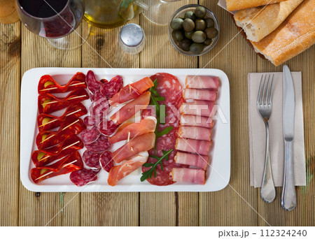 Spanish meat antipasto platter 112324240