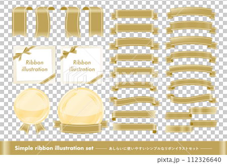 Vector material of a gold title ribbon frame with a simple and luxurious gold border that is easy to use for decoration. 112326640