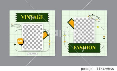 Collection of trendy fashion social media post templates. Square banner design background. Collection of trendy fashion social media post templates. Square banner design background. 112326650