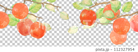 Watercolor apple frame illustration 112327954