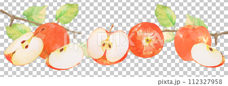 新鮮的蘋果水彩插圖 新鮮的蘋果水彩插圖 112327958