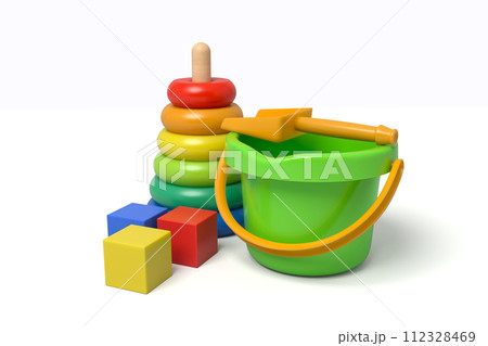 Colorful children's toys 3D illustration Colorful children's toys 3D illustration 112328469