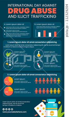 Drug Abuse and Trafficking Infographic Cartoon Templates Background Illustration 112329204