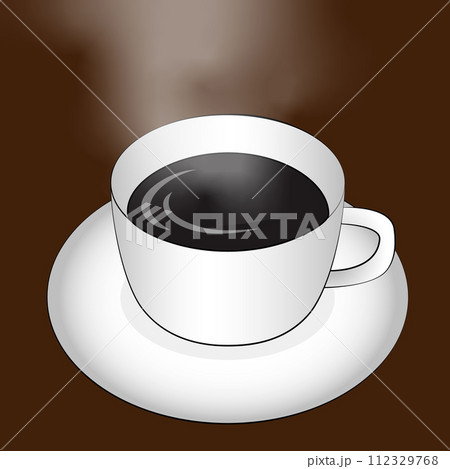 淹れたてホットコーヒーのイラスト 112329768