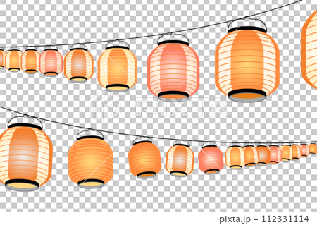 Lined with lanterns A scene with a sense of perspective Festival decoration Vector illustration 112331114