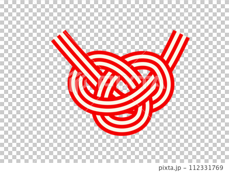 あわじ結び 紅白の水引の飾り結び あわじ結び 紅白の水引の飾り結び 112331769